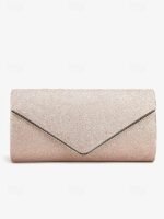 Women's Gold Glitter Envelope Clutch with Chain Strap – - Image 6