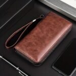 Men's Faux Leather Zipper Wallet with Multiple Card Slots - Image 6