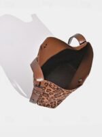 70Pcs Women's Suede-Like Faux Leather Tote with Leopard print - Image 8