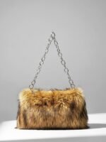 Women's Faux Fur Chain Bag – Plush and Stylish with - Image 12