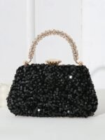 Elegant Pearl Handle Floral Clutch Bag for Women - Image 11