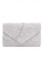 Elegant Pearl Handle Floral Clutch Bag for Women - Image 17