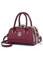 Women's Elegant Patent Leather Evening Handbag, - Image 7
