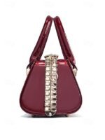 Women's Elegant Patent Leather Evening Handbag, - Image 8