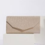 Women's Elegant Gold Glitter Evening Clutch Bag with Metal - Image 2
