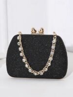 6Pcs Women's Green Sage Glitter Evening Clutch with Rhinestone - Image 12