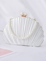 Elegant Pearl Handle Floral Clutch Bag for Women - Image 12