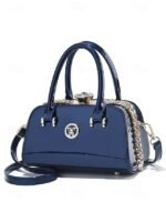 Women's Elegant Patent Leather Evening Handbag, - Image 15