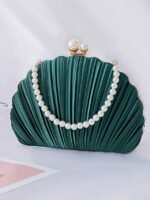 Elegant Pearl Handle Floral Clutch Bag for Women - Image 15