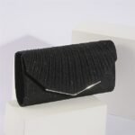 Women's Elegant Gold Glitter Evening Clutch Bag with Metal - Image 6