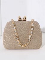 6Pcs Women's Green Sage Glitter Evening Clutch with Rhinestone - Image 10