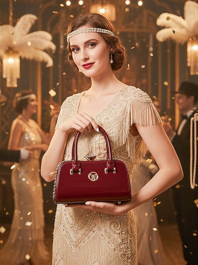 jmqqcv1762422778165 Women's Elegant Patent Leather Evening Handbag, - Image 1
