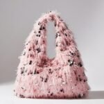 Elegant Pearl Handle Floral Clutch Bag for Women