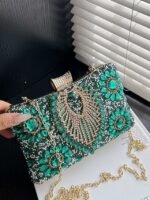 4Pcs Women's Clutch Evening Bag Christmas Party Gold / White - Image 3