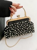 Elegant Pearl Handle Floral Clutch Bag for Women - Image 9