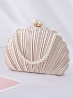 Elegant Pearl Handle Floral Clutch Bag for Women - Image 7