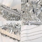 Luxurious Black Evening Clutch with Sparkling Crystal Fringe and - Image 6