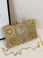 4Pcs Women's Clutch Evening Bag Christmas Party Gold / White