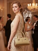 Women's Elegant Patent Leather Evening Handbag, - Image 4