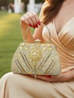 15Pcs Women's Sequin Beaded Evening Clutch Bag, Polyester Luxury