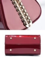 Women's Elegant Patent Leather Evening Handbag, - Image 12