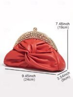 Women's Faux Leather Evening Clutch Bag – Rhinestone - Image 8