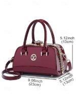 Women's Elegant Patent Leather Evening Handbag, - Image 13