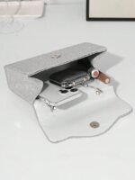 Women's Silver Glitter Handbag with Rhinestone Handle – - Image 7