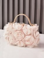Elegant Pearl Handle Floral Clutch Bag for Women - Image 13