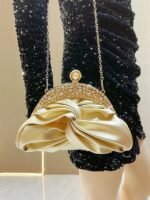 Women's Faux Leather Evening Clutch Bag – Rhinestone - Image 2