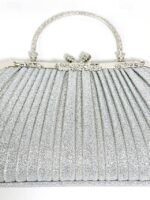 Women's Glitter Pleated Evening Clutch Purse with Vintage - Image 13