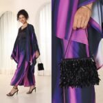 Luxurious Black Evening Clutch with Sparkling Crystal Fringe and - Image 2