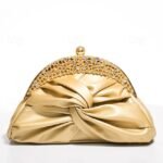 Women's Faux Leather Evening Clutch Bag – Rhinestone