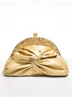 Women's Faux Leather Evening Clutch Bag – Rhinestone