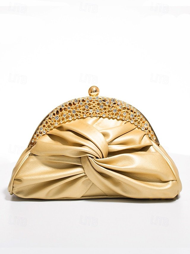 vljclj1738838421058 Women's Faux Leather Evening Clutch Bag – Rhinestone - Image 1