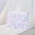 Luxurious Black Evening Clutch with Sparkling Crystal Fringe and - Image 8