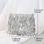 Luxurious Black Evening Clutch with Sparkling Crystal Fringe and - Image 5
