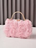 Elegant Pearl Handle Floral Clutch Bag for Women - Image 6