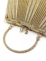 Women's Glitter Pleated Evening Clutch Purse with Vintage - Image 6