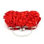 18Pcs Elegant Red Floral Evening Clutch Bag – Vintage Rose Design - Image 4