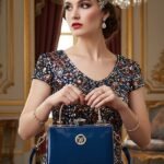Women's Burgundy Patent Leather Evening Handbag with Gold