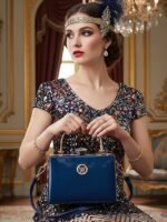 Women's Burgundy Patent Leather Evening Handbag with Gold